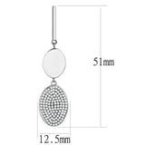 DA193 - High polished (no plating) Stainless Steel Earrings with AAA Grade CZ in Clear - Alamode - Flyclothing LLC