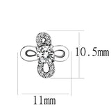 DA206 - High polished (no plating) Stainless Steel Earrings with AAA Grade CZ in Clear - Alamode - Flyclothing LLC