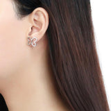 DA209 - High polished (no plating) Stainless Steel Earrings with AAA Grade CZ  in Clear - Alamode