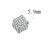 DA213 - High polished (no plating) Stainless Steel Earrings with AAA Grade CZ in Clear - Alamode - Flyclothing LLC