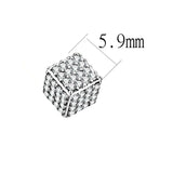 DA213 - High polished (no plating) Stainless Steel Earrings with AAA Grade CZ in Clear - Alamode - Flyclothing LLC