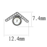 DA216 - High polished (no plating) Stainless Steel Earrings with Synthetic Pearl in White - Alamode - Flyclothing LLC