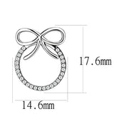 DA218 - High polished (no plating) Stainless Steel Earrings with AAA Grade CZ in Clear - Alamode - Flyclothing LLC