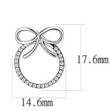 DA218 - High polished (no plating) Stainless Steel Earrings with AAA Grade CZ in Clear - Alamode - Flyclothing LLC