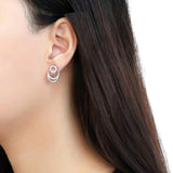 DA219 - High polished (no plating) Stainless Steel Earrings with AAA Grade CZ in Clear - Alamode - Flyclothing LLC