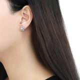 DA220 - Two-Tone IP Gold (Ion Plating) Stainless Steel Earrings with AAA Grade CZ in Clear - Alamode - Flyclothing LLC