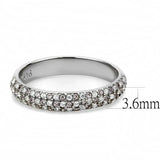 DA231 - High polished (no plating) Stainless Steel Ring with AAA Grade CZ in Multi Color - Alamode - Flyclothing LLC