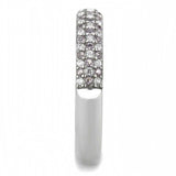 DA231 - High polished (no plating) Stainless Steel Ring with AAA Grade CZ in Multi Color - Alamode - Flyclothing LLC