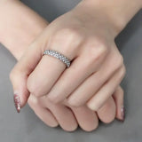 DA231 - High polished (no plating) Stainless Steel Ring with AAA Grade CZ in Multi Color - Alamode - Flyclothing LLC