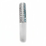 DA232 - High polished (no plating) Stainless Steel Ring with AAA Grade CZ in Multi Color - Alamode - Flyclothing LLC