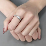 DA233 - High polished (no plating) Stainless Steel Ring with AAA Grade CZ in Clear - Alamode - Flyclothing LLC
