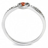 DA235 - High polished (no plating) Stainless Steel Ring with AAA Grade CZ in Orange - Alamode - Flyclothing LLC