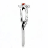 DA235 - High polished (no plating) Stainless Steel Ring with AAA Grade CZ in Orange - Alamode - Flyclothing LLC
