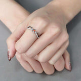 DA235 - High polished (no plating) Stainless Steel Ring with AAA Grade CZ in Orange - Alamode - Flyclothing LLC