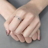 DA237 - High polished (no plating) Stainless Steel Ring with AAA Grade CZ in Clear - Alamode - Flyclothing LLC