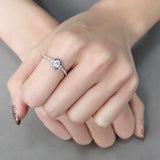 DA238 - High polished (no plating) Stainless Steel Ring with AAA Grade CZ in Clear - Alamode - Flyclothing LLC