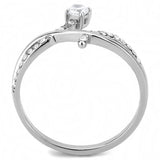 DA240 - High polished (no plating) Stainless Steel Ring with AAA Grade CZ in Clear - Alamode - Flyclothing LLC