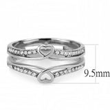 DA242 - High polished (no plating) Stainless Steel Ring with AAA Grade CZ in Clear - Alamode - Flyclothing LLC
