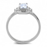 DA246 - High polished (no plating) Stainless Steel Ring with AAA Grade CZ in Light Amethyst - Alamode - Flyclothing LLC
