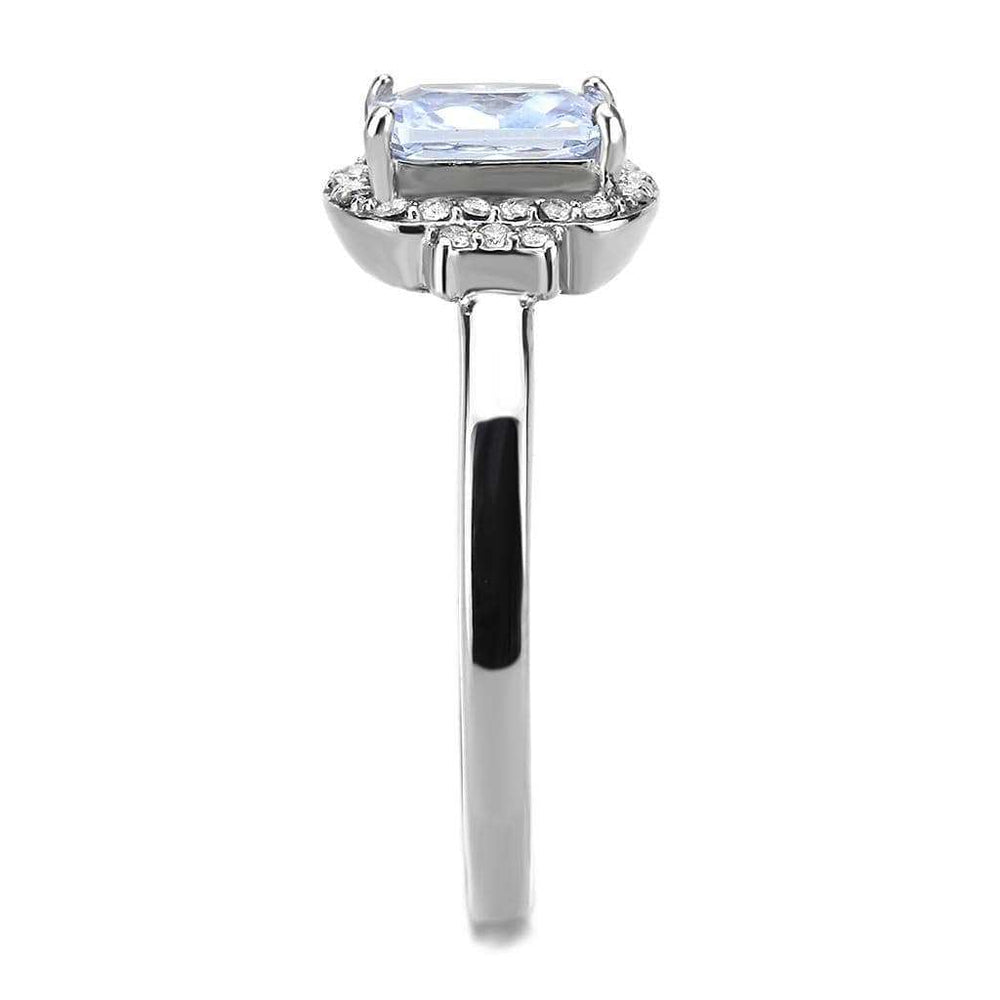 DA246 - High polished (no plating) Stainless Steel Ring with AAA Grade CZ in Light Amethyst - Alamode - Flyclothing LLC