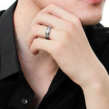 DA254 - High polished (no plating) Stainless Steel Ring with AAA Grade CZ in Clear - Alamode - Flyclothing LLC