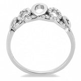 DA258 - High polished (no plating) Stainless Steel Ring with AAA Grade CZ  in Clear