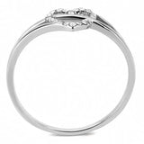 DA259 - High polished (no plating) Stainless Steel Ring with AAA Grade CZ in Clear - Alamode - Flyclothing LLC