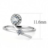 DA260 - High polished (no plating) Stainless Steel Ring with AAA Grade CZ in Clear - Alamode - Flyclothing LLC