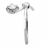 DA260 - High polished (no plating) Stainless Steel Ring with AAA Grade CZ in Clear - Alamode - Flyclothing LLC