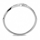 DA263 - High polished (no plating) Stainless Steel Ring with AAA Grade CZ in Clear - Alamode - Flyclothing LLC