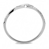 DA263 - High polished (no plating) Stainless Steel Ring with AAA Grade CZ  in Clear