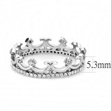 DA267 - High polished (no plating) Stainless Steel Ring with AAA Grade CZ in Clear - Alamode - Flyclothing LLC