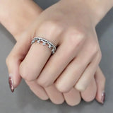 DA267 - High polished (no plating) Stainless Steel Ring with AAA Grade CZ in Clear - Alamode - Flyclothing LLC
