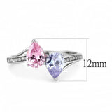 DA270 - High polished (no plating) Stainless Steel Ring with AAA Grade CZ in Multi Color - Alamode - Flyclothing LLC