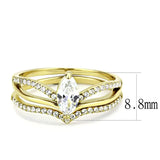 DA276 - IP Gold(Ion Plating) Stainless Steel Ring with AAA Grade CZ in Clear - Alamode - Flyclothing LLC