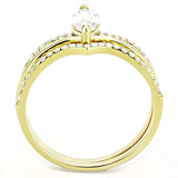 DA276 - IP Gold(Ion Plating) Stainless Steel Ring with AAA Grade CZ in Clear - Alamode - Flyclothing LLC