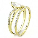 DA276 - IP Gold(Ion Plating) Stainless Steel Ring with AAA Grade CZ in Clear - Alamode - Flyclothing LLC