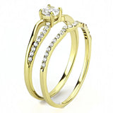 DA277 - IP Gold(Ion Plating) Stainless Steel Ring with AAA Grade CZ in Clear - Alamode - Flyclothing LLC