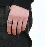 DA279 - High polished (no plating) Stainless Steel Ring with AAA Grade CZ in Clear - Alamode - Flyclothing LLC