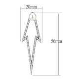 DA299 - High polished (no plating) Stainless Steel Earrings with Synthetic  in White - Alamode