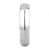 DA302 - No Plating Stainless Steel Ring with AAA Grade CZ in Clear - Alamode - Flyclothing LLC