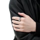 DA303 - No Plating Stainless Steel Ring with AAA Grade CZ in Clear - Alamode - Flyclothing LLC