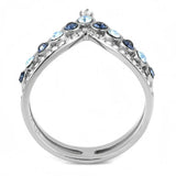 DA305 - No Plating Stainless Steel Ring with Top Grade Crystal in Multi Color - Alamode - Flyclothing LLC