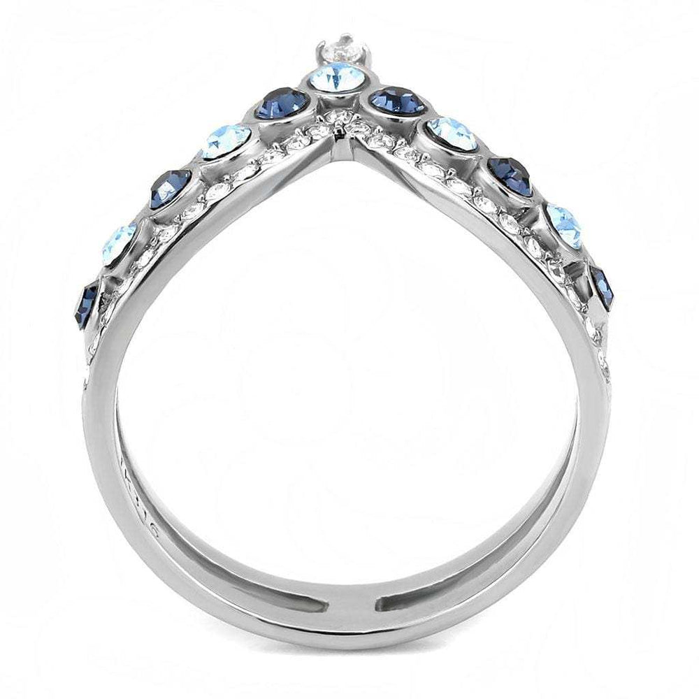 DA305 - No Plating Stainless Steel Ring with Top Grade Crystal in Multi Color - Alamode - Flyclothing LLC