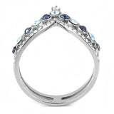 DA305 - No Plating Stainless Steel Ring with Top Grade Crystal  in Multi Color - Alamode