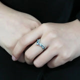 DA305 - No Plating Stainless Steel Ring with Top Grade Crystal in Multi Color - Alamode - Flyclothing LLC