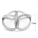 DA307 - No Plating Stainless Steel Ring with AAA Grade CZ in Clear - Alamode - Flyclothing LLC