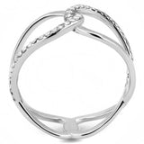 DA307 - No Plating Stainless Steel Ring with AAA Grade CZ in Clear - Alamode - Flyclothing LLC