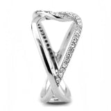 DA307 - No Plating Stainless Steel Ring with AAA Grade CZ  in Clear - Alamode