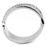 DA310 - No Plating Stainless Steel Ring with AAA Grade CZ  in Clear - Alamode